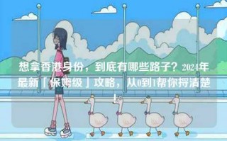 想拿香港身份，到底有哪些路子？2024年最新「保姆级」攻略，从0到1帮你捋清楚！