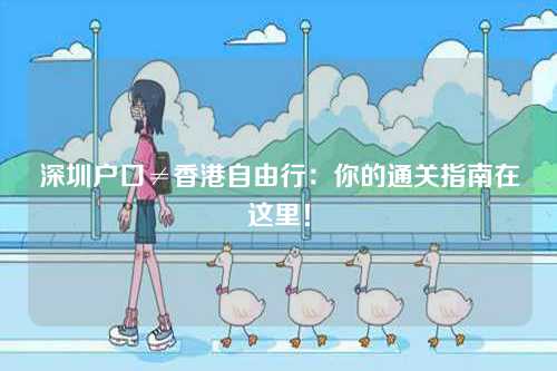 深圳户口≠香港自由行：你的通关指南在这里！-第1张图片