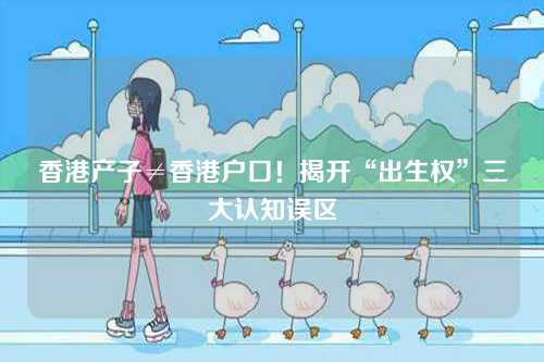 香港产子≠香港户口！揭开“出生权”三大认知误区-第1张图片